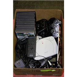 BOX WITH PS2,WIRING,2 CONTROLLERS,11GAMES,
