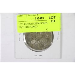 1953 CORONATION CROWN COIN FIVE SHILLINGS