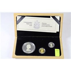 COMMEMORATIVE MAPLE LEAF ISSUE SET WITH GOLD $5