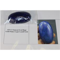435CT NATURAL OVAL HUGE GOLD FLAKES LAPIS