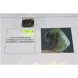 47.40CT WHOLESALE EMERALD CUT NATURAL RAINBOW