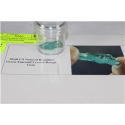 20.60CT NATURAL GREEN EMERALD CRYSTAL ROUGH GEM