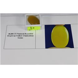 46.80CT NATURAL OVAL CUT YELLOW CHALCEDONY GEM