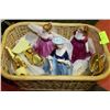 Image 1 : BASKET WITH VICTORIAN STYLE LADY FIGURINES INCL.