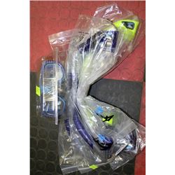 LOT WITH 4 NEW SNORKELS AND MASK