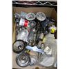 Image 1 : BOX W/NEW PLUMBING SUPPLIES INCL. TAPS,