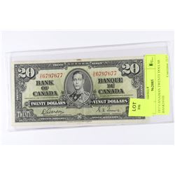 1937 CANADIAN TWENTY DOLLAR BANKNOTE