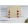 Image 1 : PAIR OF 14K YELLOW GOLD RUBY EARRINGS WITH COA