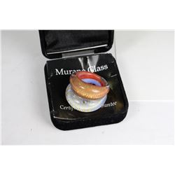 MURANO GLASS RING  WITH CERTIFICATE OF GUARANTEE