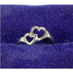 10 KT YELLOW GOLD LADIES DOUBLE-HEART