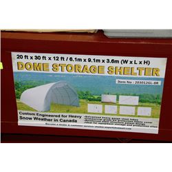 20FT X 30FT X 12FT PEAK CEILING STORAGE SHELTER