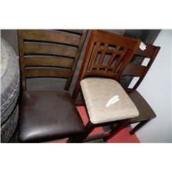 TWO SIDECHAIRS AND ONE BAR HEIGHT CHAIR MISMATCH