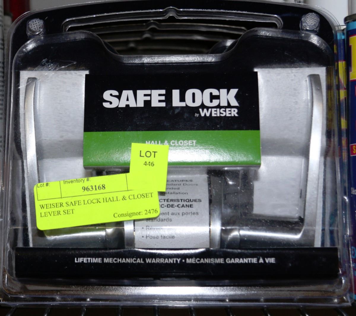 WEISER SAFE LOCK HALL & CLOSET LEVER SET