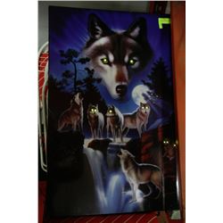 ELECTRIC WOLF WALL PLAQUE PIC.