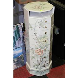 WHITE HANDPAINTED STYLE 7 DRAWER JEWELRY BOX