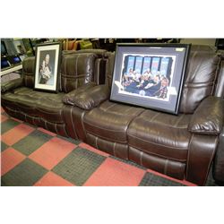 NEW BROWN LEATHER ELECTRIC  RECLINING SOFA