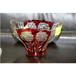 RED ROSE CRYSTAL DECORATIVE BOWL