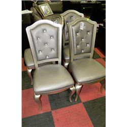 SET OF 4 SILVERTONE SIDECHAIRS