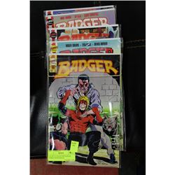 LOT OF 19 COLLECTOR BADGER COMICS WITH BAGS &