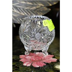 PINWHEEL CRYSTAL FOOTED CANDY DISH