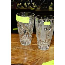 LOT OF 2 PINWHEEL CRYSTAL VASES