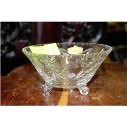 HAND CUT PINWHEEL CRYSTAL FOOTED CANDY DISH