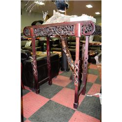 WOOD CARVED BAR HEIGHT SIDETABLE