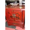 Image 1 : BLACK AND RED HANDPAINTED STYLE 2 DRAWER 1 DOOR
