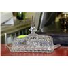 Image 1 : PINWHEEL CRYSTAL BUTTER DISH WITH LID