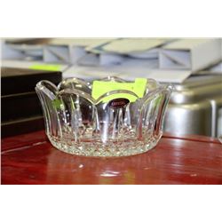 FLORAL CRYSTAL CANDY DISH MADE IN USA