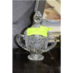 PINWHEEL CRYSTAL LIDDED SUGAR BOWL