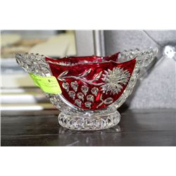 RED EVITA CRYSTAL DISH MADE IN GERMANY