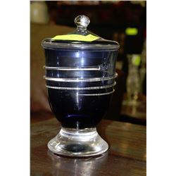 BLUE LIDDED CANDY DISH