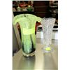Image 1 : LOT OF 2 VASES INCL.1-GREEN/BLUE BASE & 1 PINWHEEL