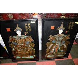 CHINESE HANDPAINTED WALL HANGINGS X2
