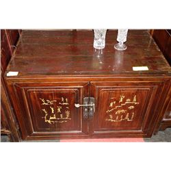 WOOD CARVED 2 DOOR CABINET