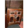 Image 1 : WOOD CARVED 2 DOOR END TABLE