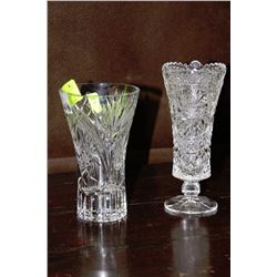 LOT OF 2 PINWHEEL CRYSTAL VASES