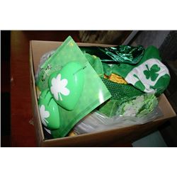 BOX OF ST PATRICKS DAY CELEBRATION ITEMS 16 HATS &