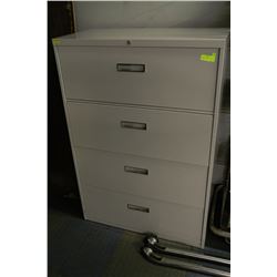 4 DRAWER LATERAL FILE CABINET WITH KEY - GREY