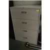Image 1 : 4 DRAWER LATERAL FILE CABINET WITH KEY - GREY