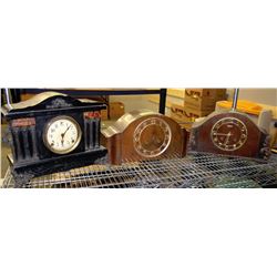 ESTATE 3 MANTLE CLOCKS -NEEDS WORK