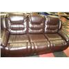 Image 2 : NEW CHOCOLATE BROWN LEATHERE RECLINING SOFA AND