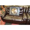 Image 3 : NEW CHOCOLATE BROWN LEATHERE RECLINING SOFA AND