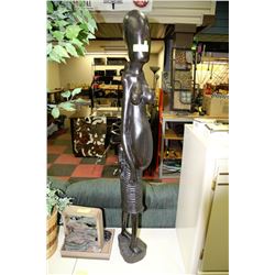 AFRICAN HANDMADE STATUE OF WOMAN & CHILD