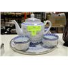 Image 1 : TEA SET WITH TEAPOT,4 CUPS AND A TRAY