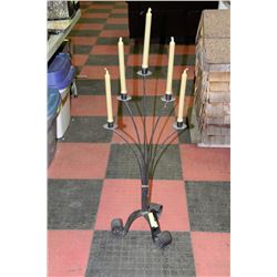 WROUGHT IRON 5 CANDLE HOLDER DECOR