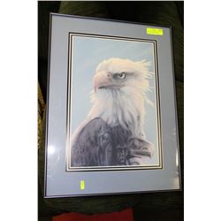 BLUE EAGLE PIC SIGNED BY CANADIAN ARTIST B HELIN