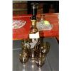 Image 1 : AMBER DECANTER WITH 4 GLASSES