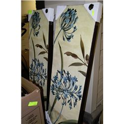 PAIR OF FLORAL PICS 12"X36" EACH
